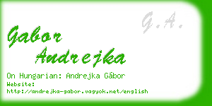 gabor andrejka business card